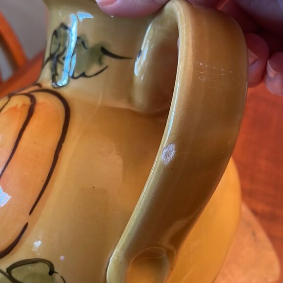William Sonoma Hand Painted Fall Harvest Pitcher - Picture 10 of 10